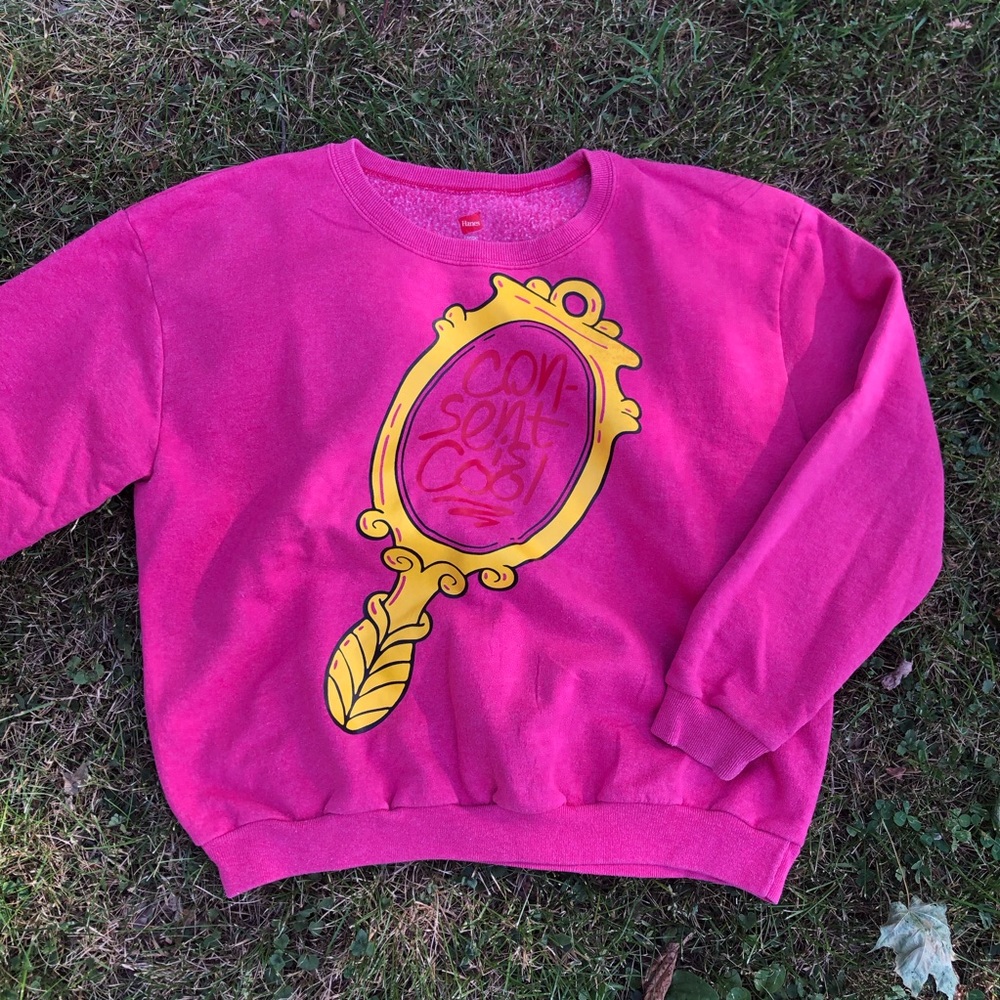 Vintage Hanes sweater reworked with a cool print